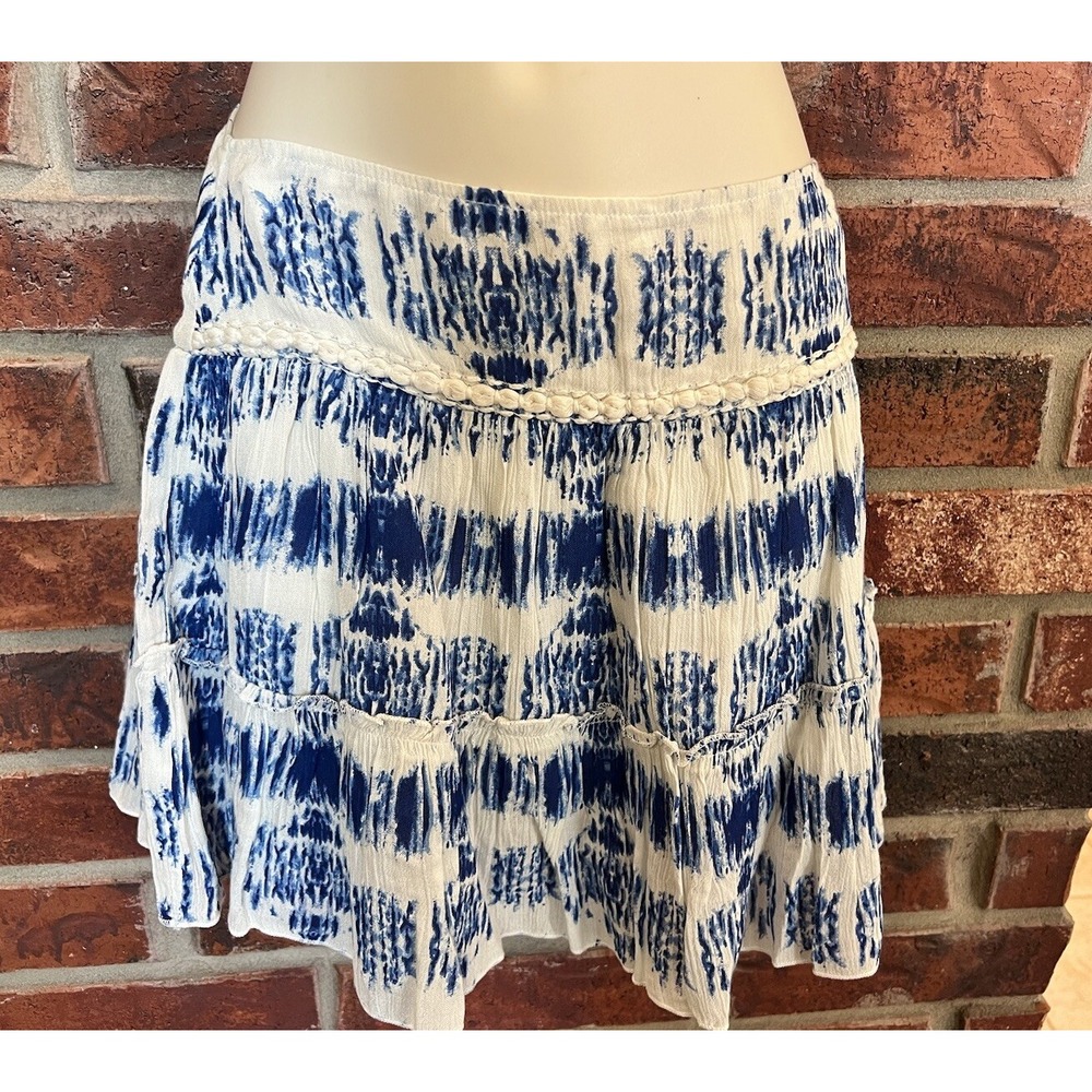 RAGA Blue Printed Sail Away Mini Skirt Pre-production Model Size S
